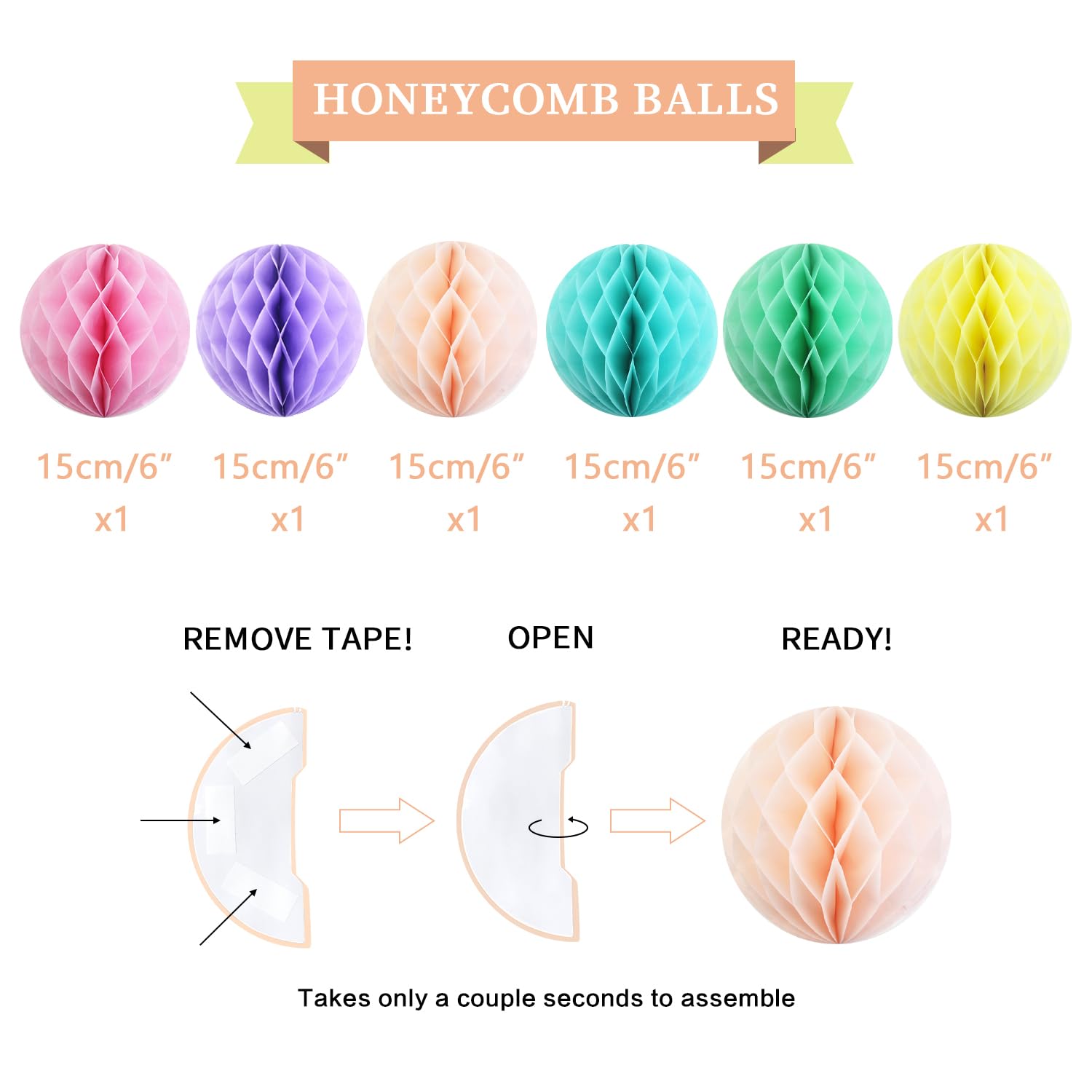LITAUS Macaron Pastel Birthday Decorations Kit – 17-Piece Pre-Strung Set for Girls, Teens & Adults