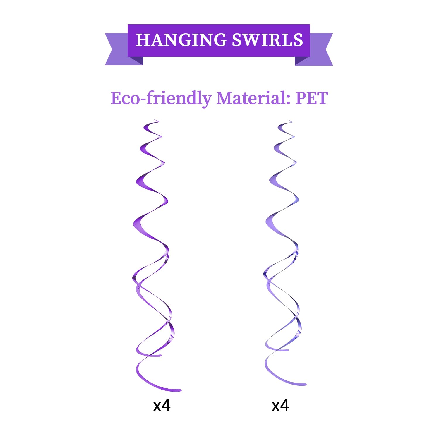 LITAUS Purple Birthday Decorations Kit – 16-Piece Set with Pre-Strung Banner, Honeycomb Balls, Garland & Swirls