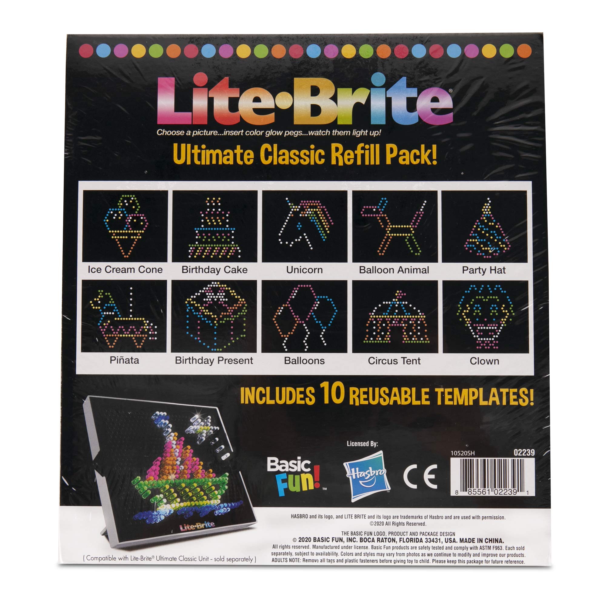 Lite Brite Ultimate Classic Refill Pack – 10 Celebration Templates (Amazon Exclusive)