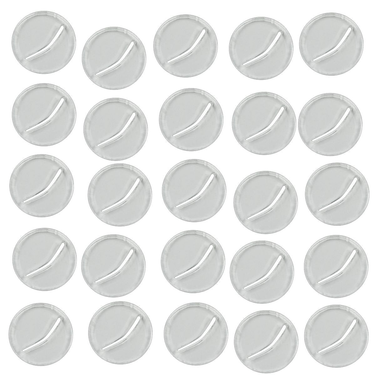 LITKO 20mm Clear Acrylic Round Bases for Paper Miniatures – Curved Slot, Set of 25 (3mm Thick)