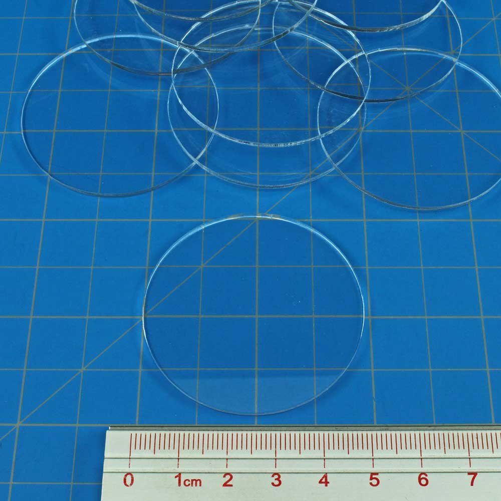 LITKO 50mm Round Clear Acrylic Bases Set of 10 – 1.5mm Thin for Warhammer 40k & Age of Sigmar