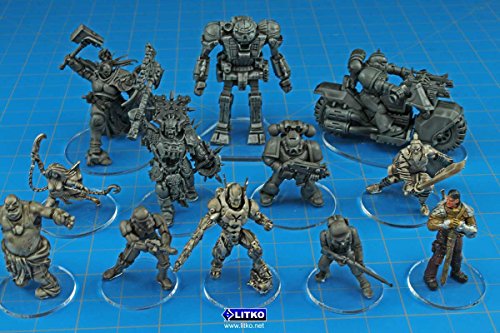 LITKO 50mm Round Clear Acrylic Bases Set of 10 – 1.5mm Thin for Warhammer 40k & Age of Sigmar