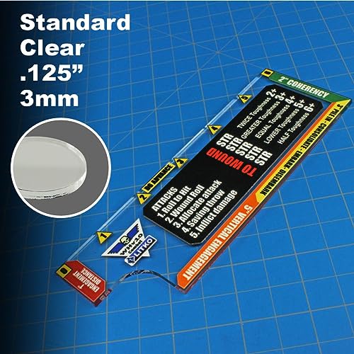 LITKO 6-Inch Combat Gauge – Clear Acrylic Warhammer 40k 10th Edition Measuring Tool