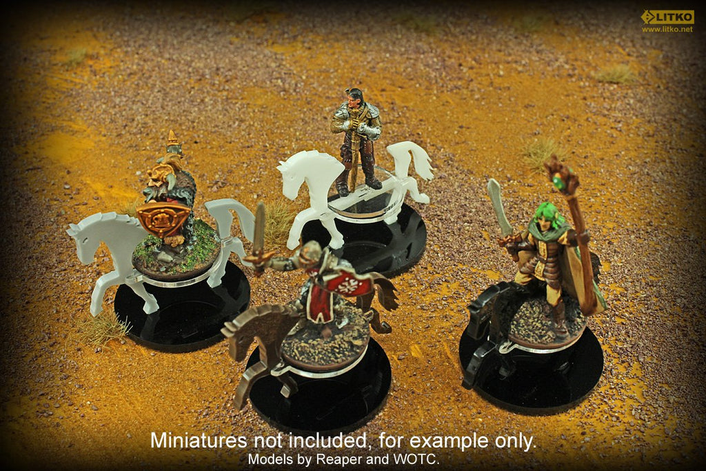 LITKO Brown Horse Mount for RPGs - 40mm Round Base - Compatible with D&D and Pathfinder