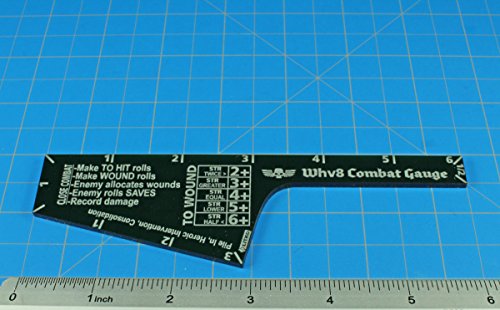 LITKO Translucent Green Close Combat Gauge for Warhammer 40K - 6" 3" 1" ½" Sides with To-Wound Table