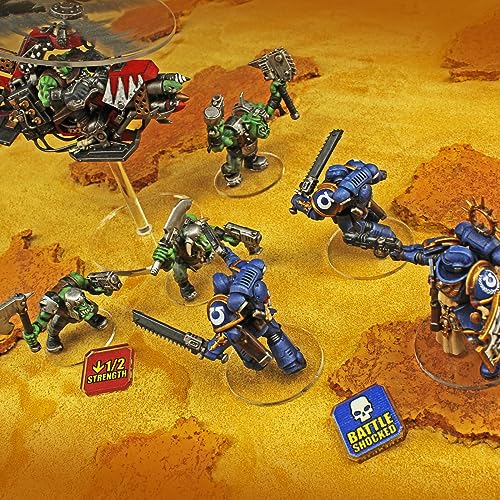 LITKO Upgrade Tokens for Warhammer 40k 10th Edition – Half-Strength, Battle Shocked, Modifier & Movement Tokens