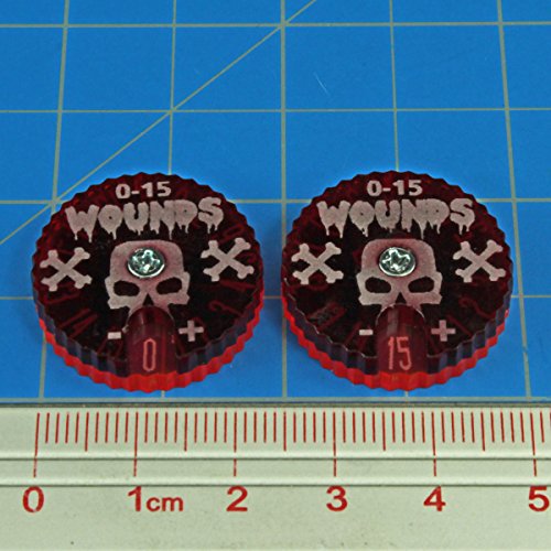 LITKO Wound Dials (40mm, Fluorescent Pink & Translucent Red, 2-Pack) – Screw-Assembled Health Point Trackers for Tabletop Games