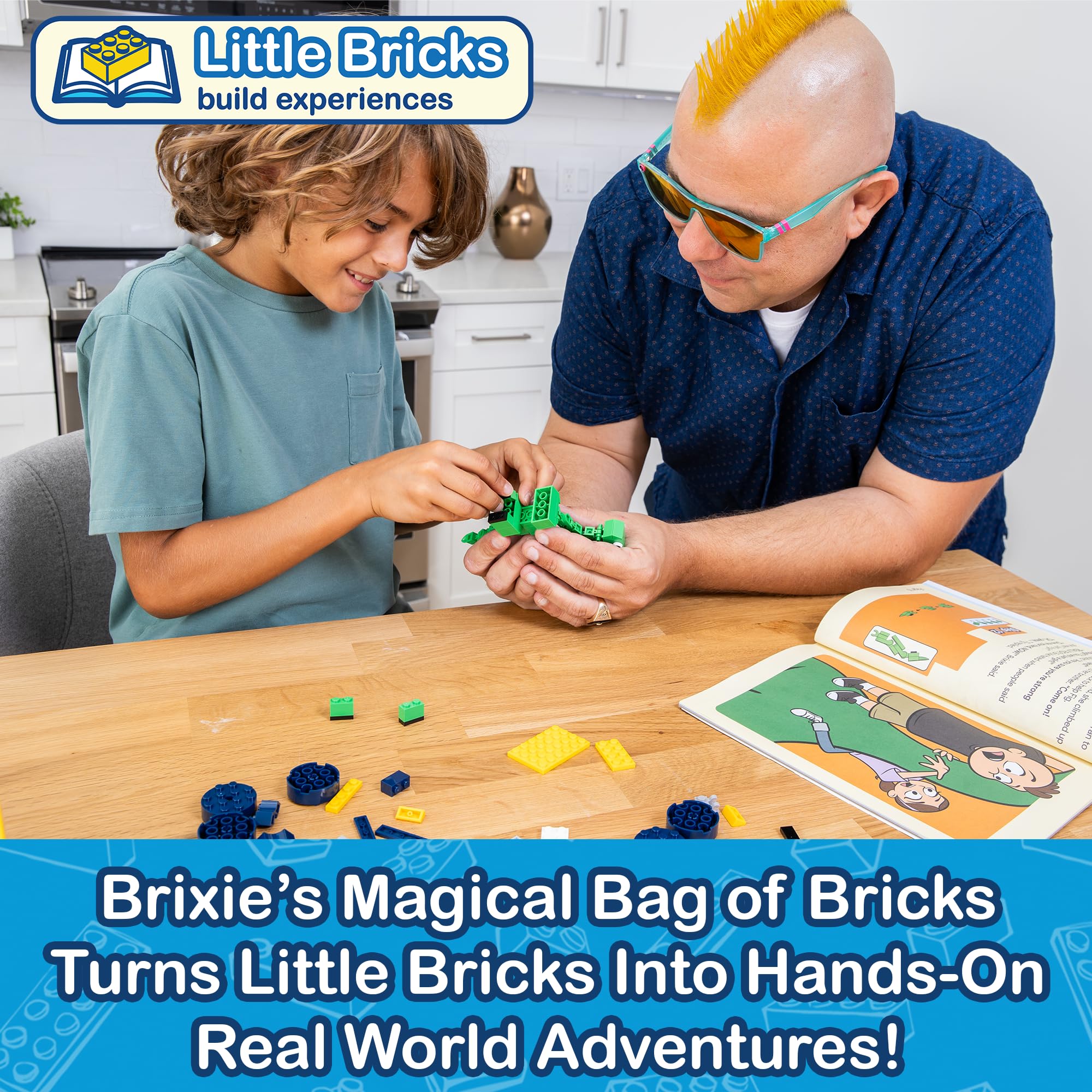 Little Bricks Build Experience: The Adventures of Brixie and Fig - Interactive Read & Build Toy for Kids Ages 6+