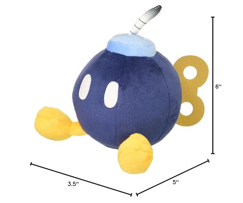 Little Buddy Super Mario All Star Collection Bob Omb Plush - 5 Inch Soft Toy