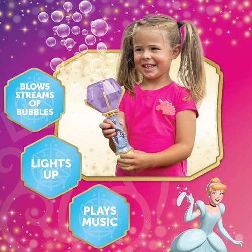 Little Kids Disney Princess Cinderella Light & Sound Bubble Wand with Bubble Solution