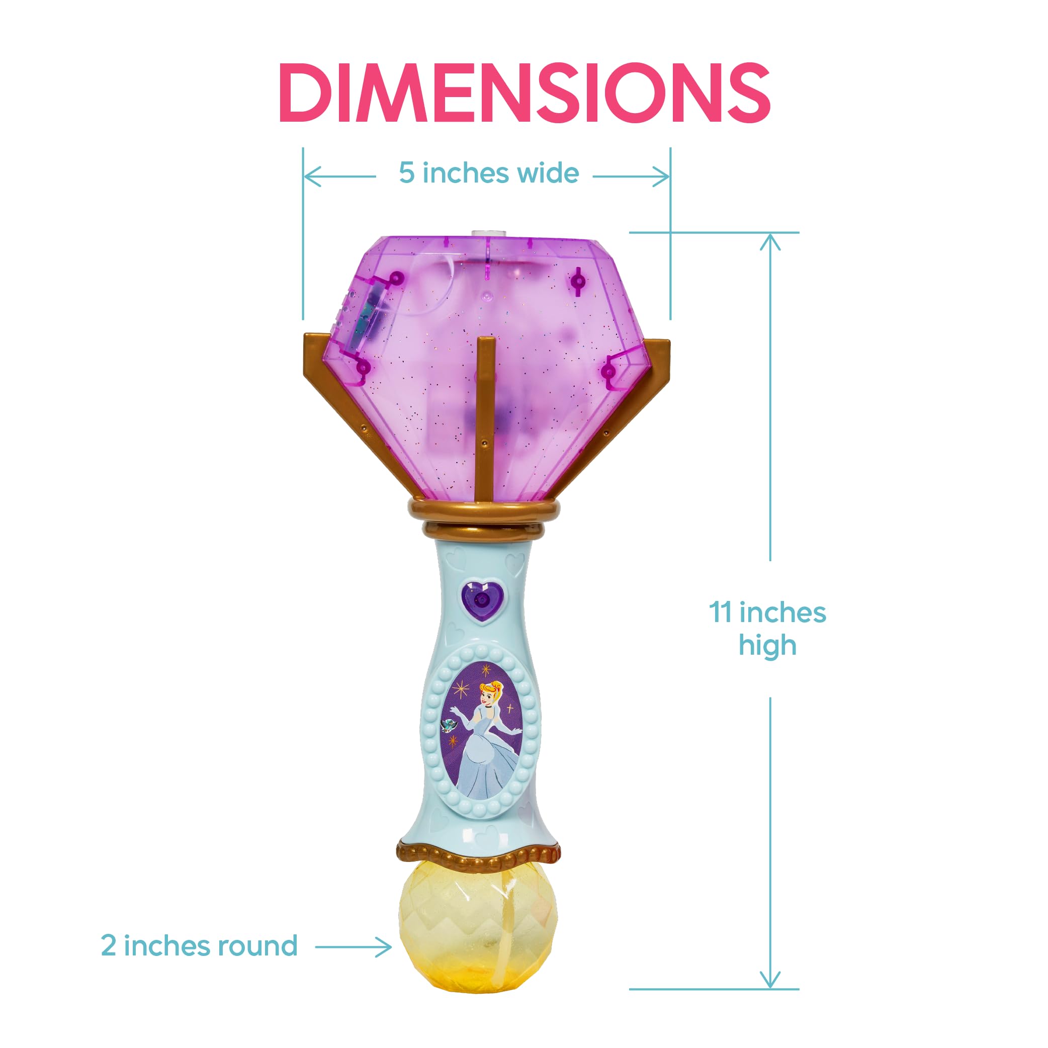 Little Kids Disney Princess Cinderella Light & Sound Bubble Wand with Bubble Solution