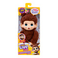 Little Live Pets Baby Monkey Minis Chikki Cherry – Interactive Toy with 20+ Sounds, Soft Brown Fur, 7.4" Tall