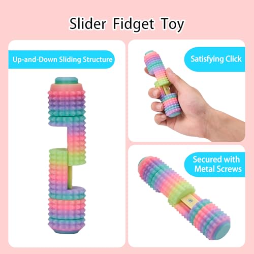 Little Ouchies Fidget Toy - All-in-One Spinner, Ratchet, Clicker, Slider, Pain Stim, Glow in the Dark for Adults ADHD Stress Relief