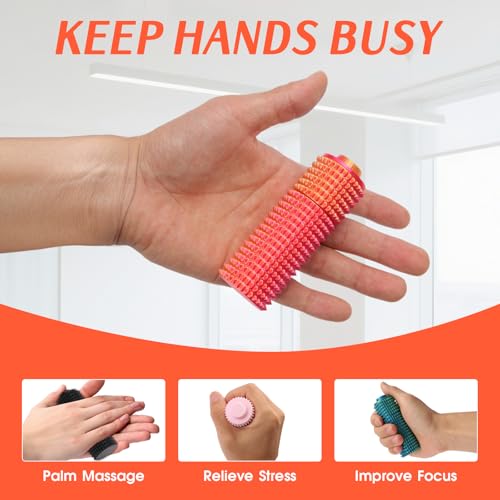 Little Ouchies Pain Fidget Toy - Discreet Silent Stress Relief Spiky Sensory Toy for Anxiety, Focus, and Skin Picking, Portable 3.5-Inch Black