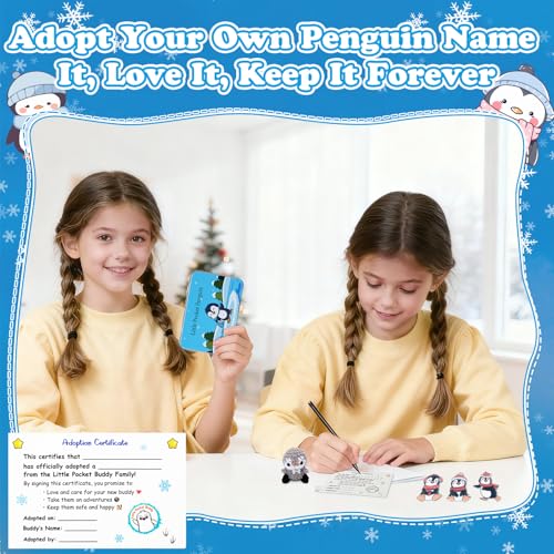 Little Pocket Penguin – Mini Gray Penguin in Tin Box with Adoption Certificate, Pocket-Sized Winter Collectible & Thoughtful Gift