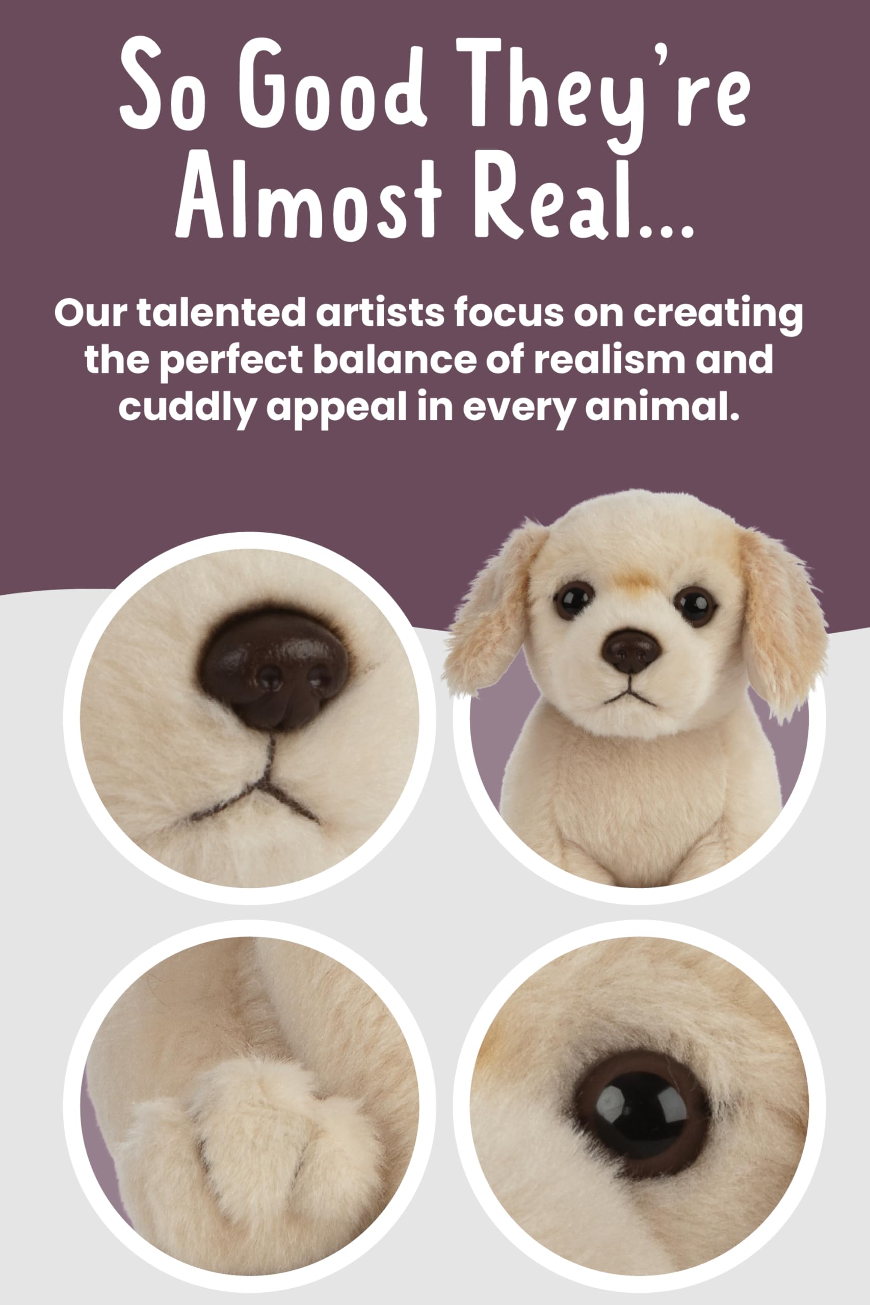 Living Nature Golden Retriever Puppy Plush Toy – 6-Inch Eco-Friendly Soft Toy with Realistic Detailing