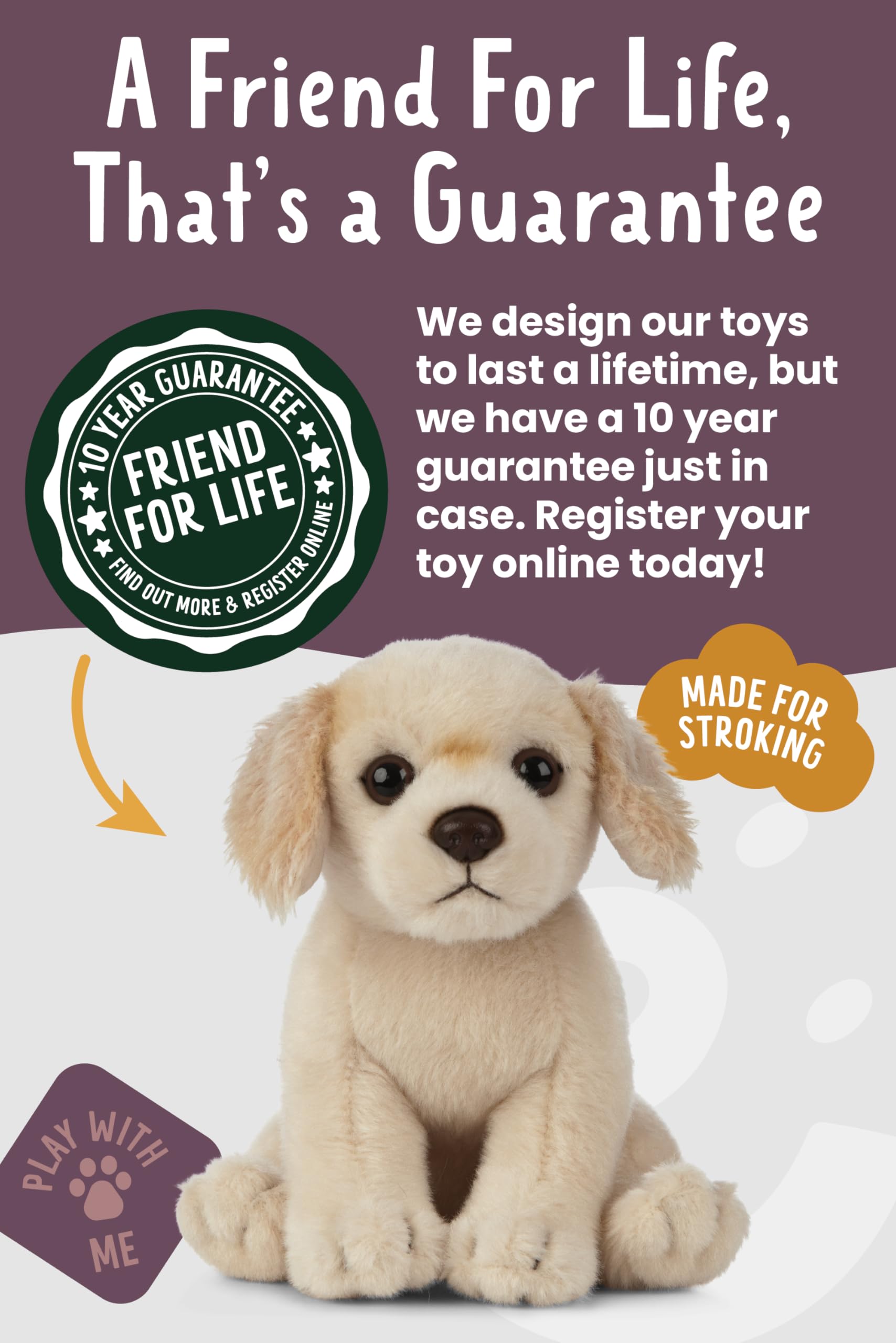Living Nature Golden Retriever Puppy Plush Toy – 6-Inch Eco-Friendly Soft Toy with Realistic Detailing