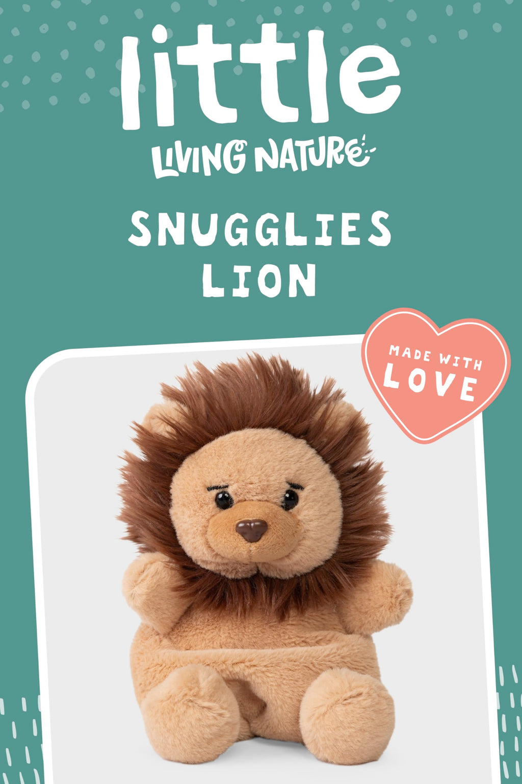 Living Nature Little Snugglies Lion – Compact Soft Toy with Recycled Stuffing