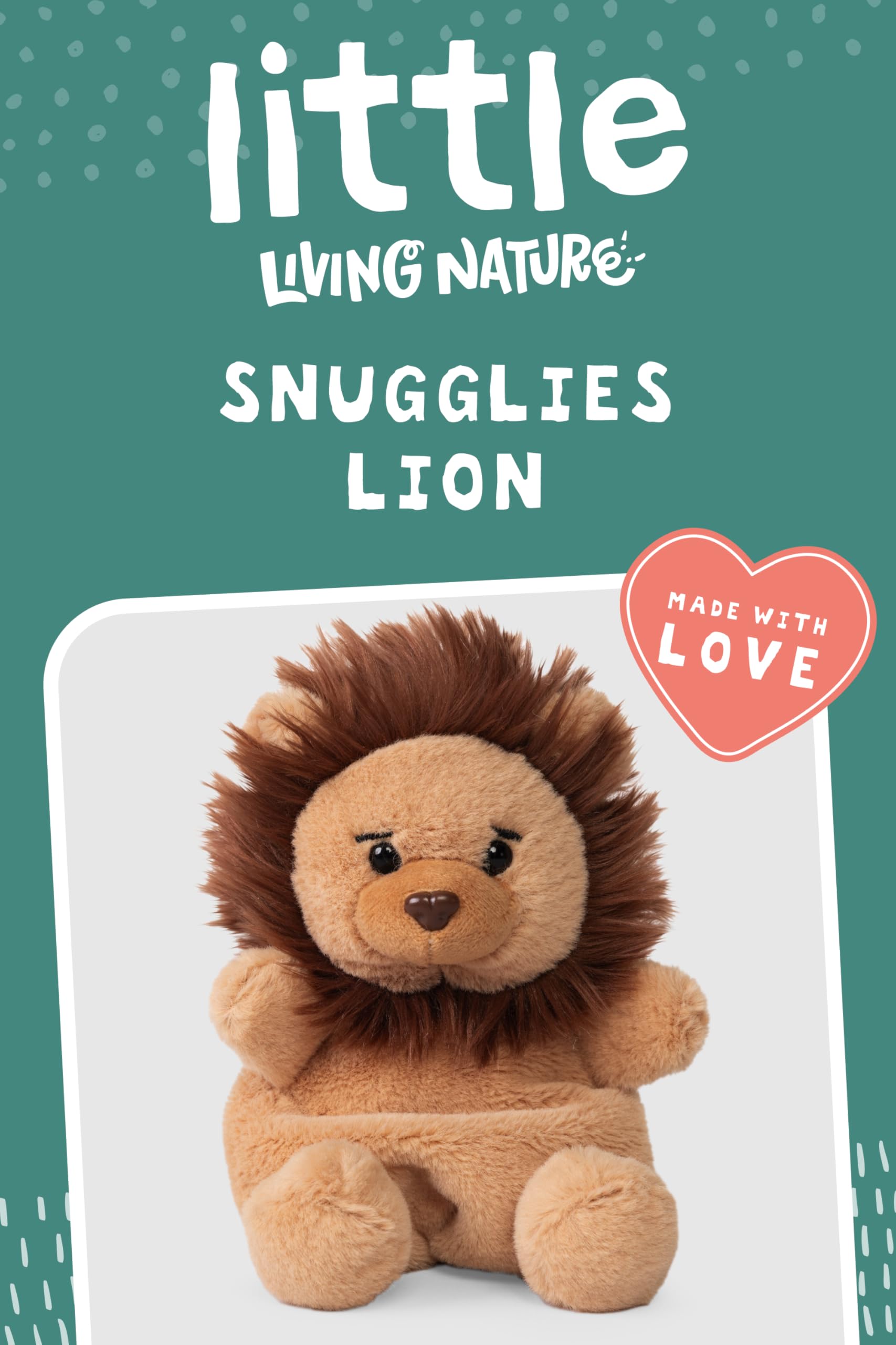 Living Nature Little Snugglies Lion – Compact Soft Toy with Recycled Stuffing