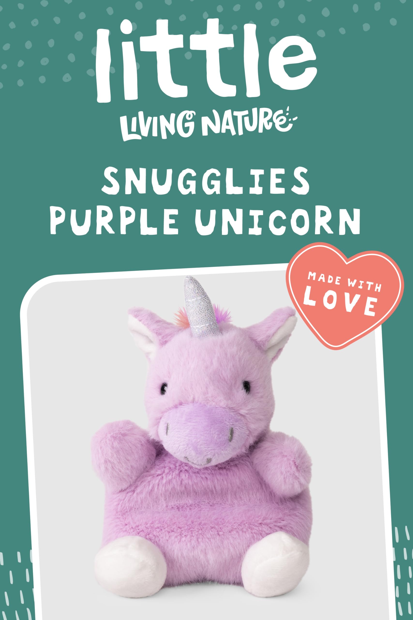 Living Nature Little Snugglies Purple Unicorn Plush Toy - Mini Collectible Stuffed Animal