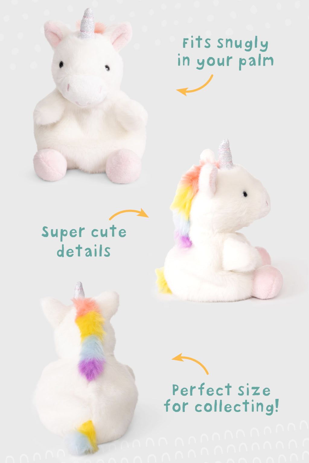 Living Nature Little Snugglies White Unicorn Plush Toy – Soft, Collectible Mini Stuffed Animal Made with Recycled Materials