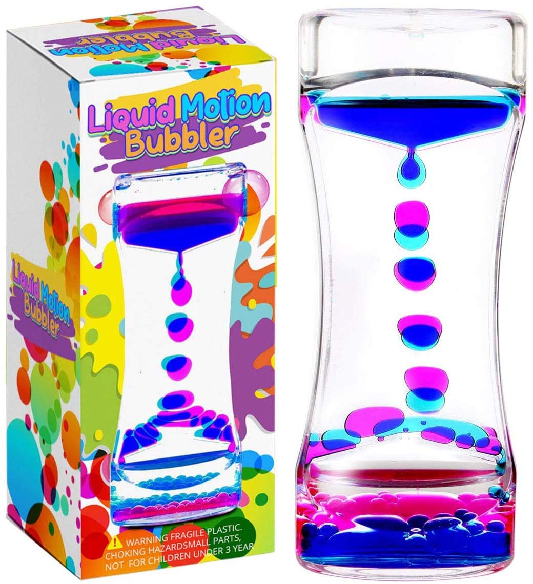 LIVOND Liquid Motion Bubbler Timer 2 Minute – Calming Sensory Toy for Kids with Autism, ADHD, Anxiety (Single Pack)