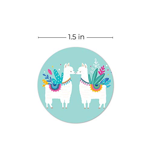 Llama Party Stickers - 250 Festive Desert Event Decals, 1.5" Round - SBLABELS