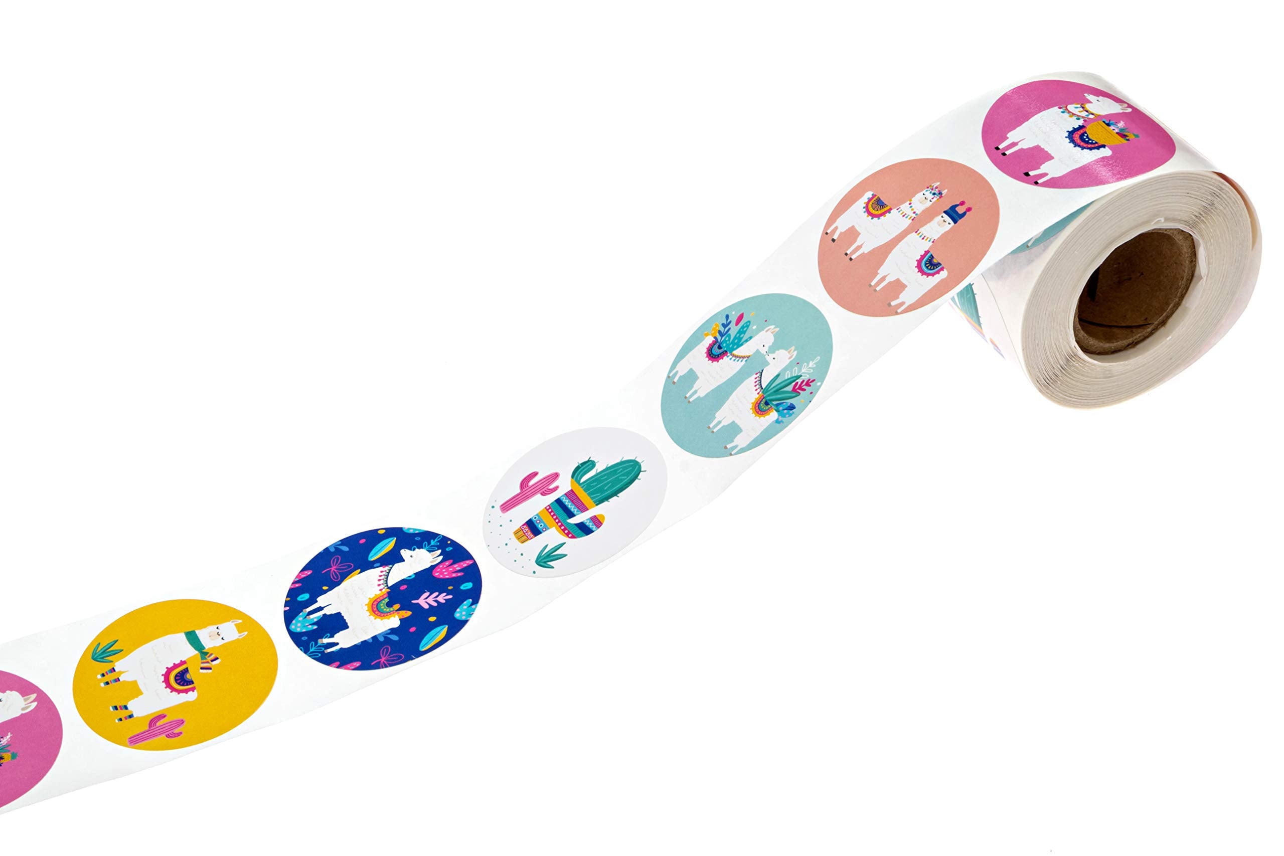 Llama Party Stickers - 250 Festive Desert Event Decals, 1.5" Round - SBLABELS