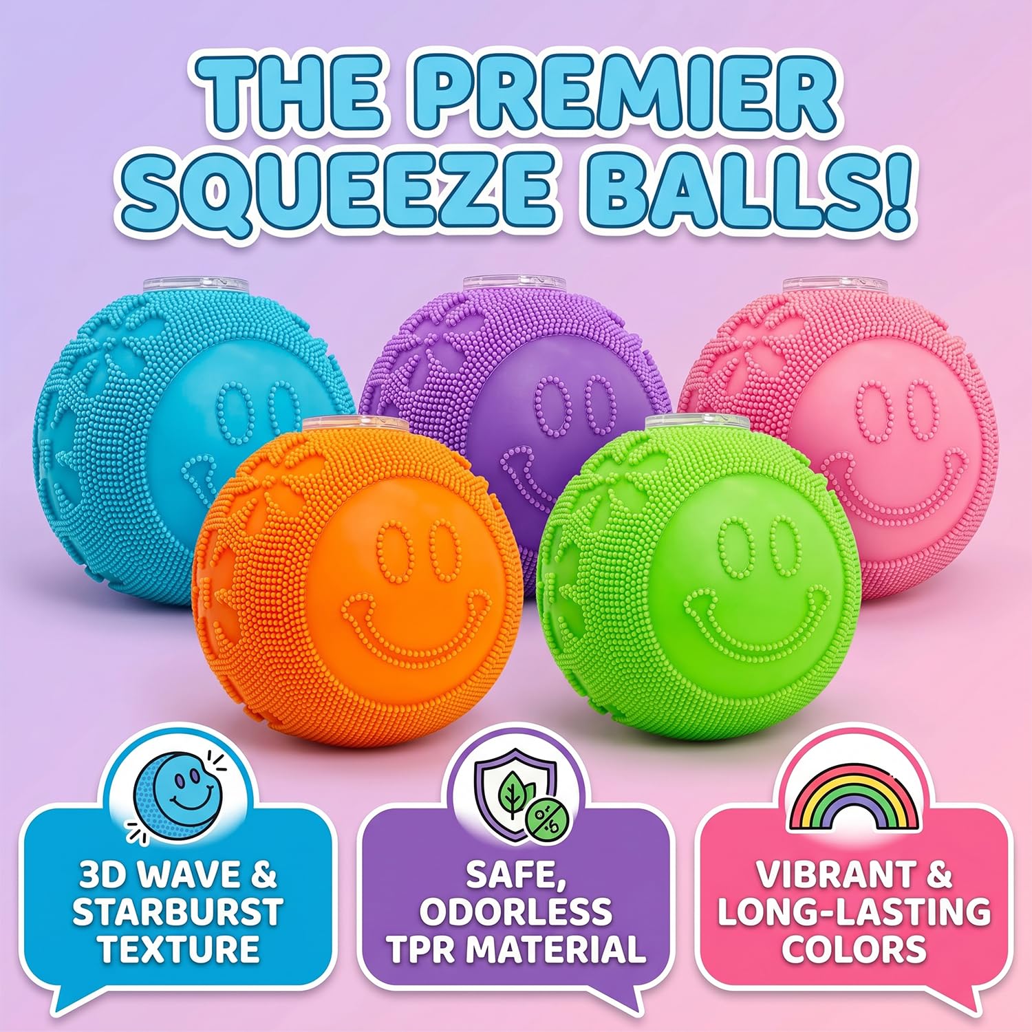 LLIEIFQ Fuzz Ball Squishy Stress Ball Toy – Purple Soft Fidget Toy for Anxiety Relief