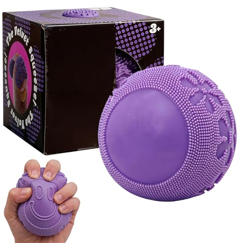 LLIEIFQ Fuzz Ball Squishy Stress Ball Toy – Purple Soft Fidget Toy for Anxiety Relief