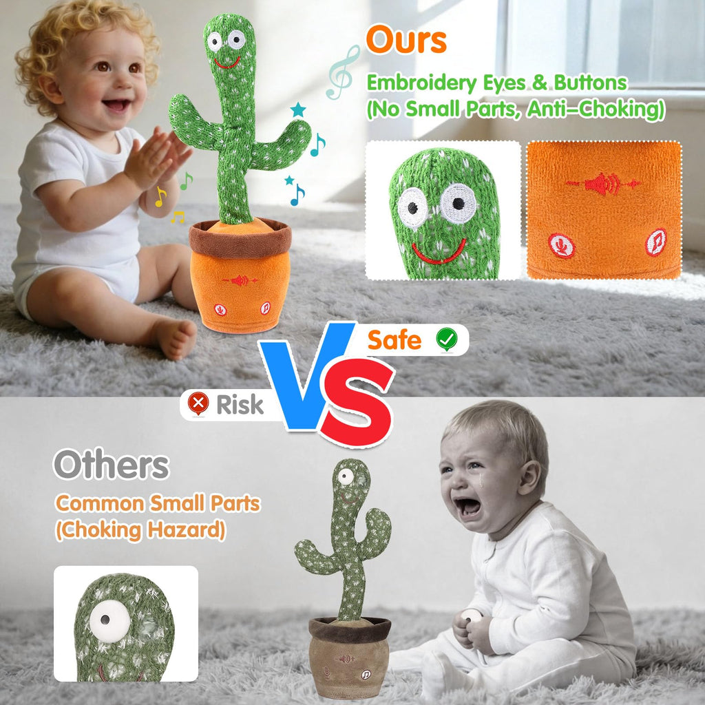 LLUKEME Dancing Talking Giraffe Toy (Cactus) - Repeats What You Say, Glows & Sings 10 Songs for Toddlers and Babies