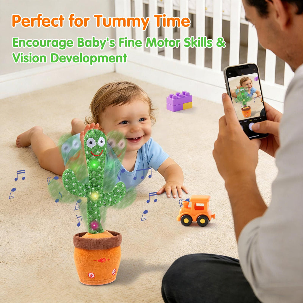 LLUKEME Dancing Talking Giraffe Toy (Cactus) - Repeats What You Say, Glows & Sings 10 Songs for Toddlers and Babies
