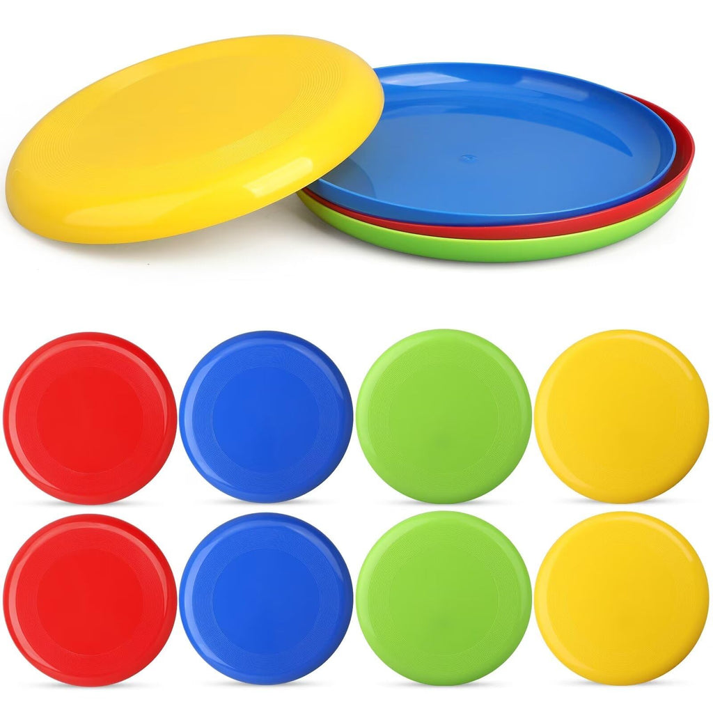 LNCOJOLM 8-Inch Flying Discs (8 Pack) – Stable Flight, Non-Slip Grip, Vibrant Colors for Outdoor Games
