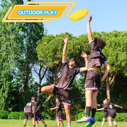 LNCOJOLM 8-Inch Flying Discs (8 Pack) – Stable Flight, Non-Slip Grip, Vibrant Colors for Outdoor Games