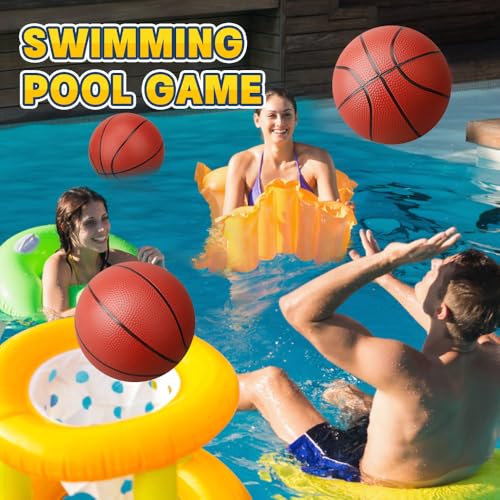 LNCOJOLM 9.8-Inch Waterproof PVC Basketball for Pool, Trampoline, and Indoor/Outdoor Play – Soft, Anti-Slip, Size 7
