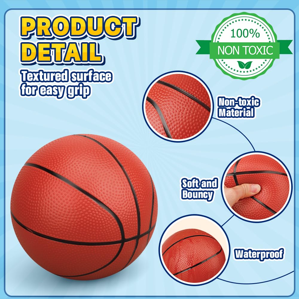 LNCOJOLM 9.8-Inch Waterproof PVC Basketball for Pool, Trampoline, and Indoor/Outdoor Play – Soft, Anti-Slip, Size 7