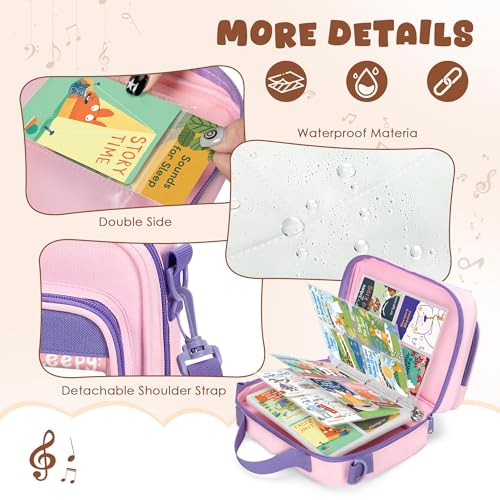 LoDrid Pink 4-Pocket Trading Card Binder - Holds 409 Cards, 50 Removable Sleeves, Nylon Case with Shoulder Strap for Travel