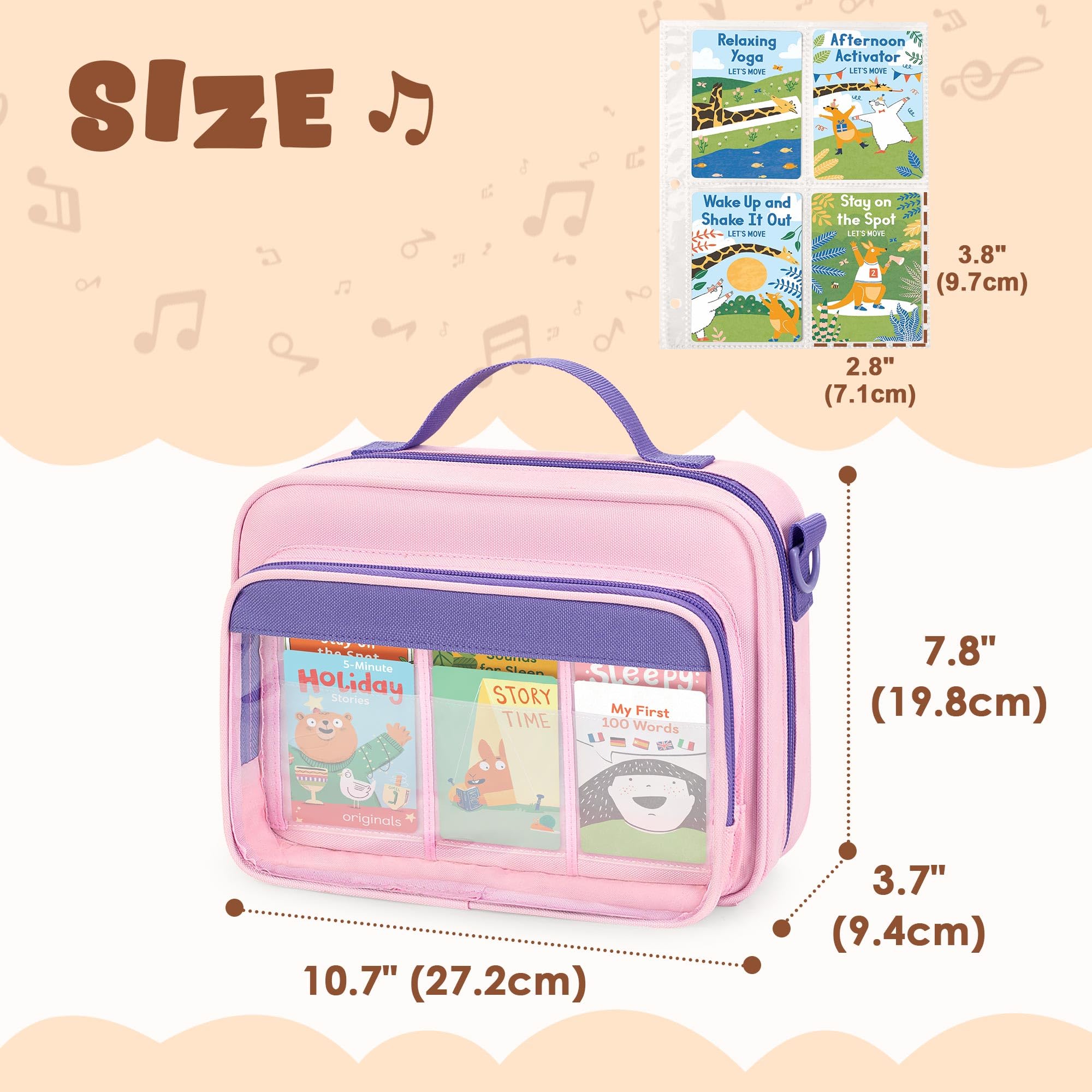 LoDrid Pink 4-Pocket Trading Card Binder - Holds 409 Cards, 50 Removable Sleeves, Nylon Case with Shoulder Strap for Travel