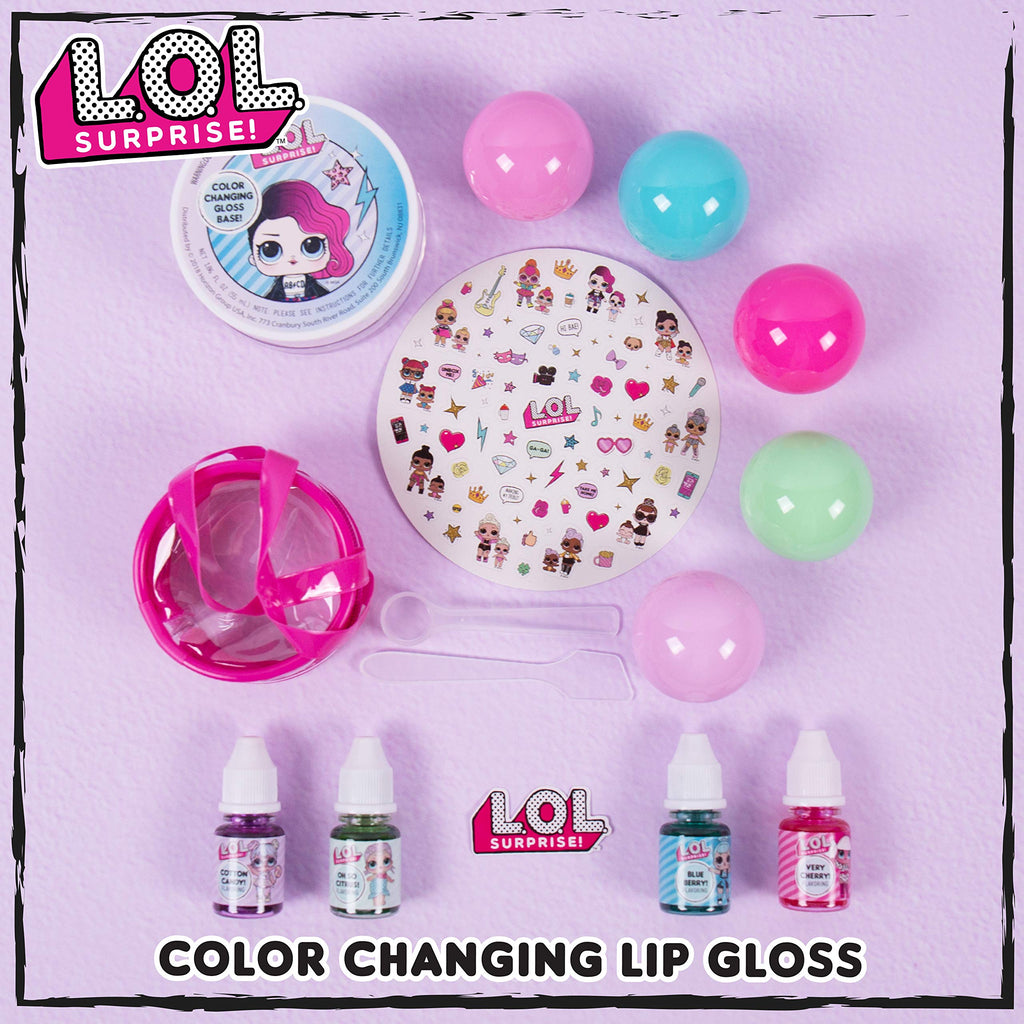 L.O.L. Surprise! DIY Color Change Lip Gloss Making Kit – Create 5 pH-Reactive Glosses with Flavors and Stickers