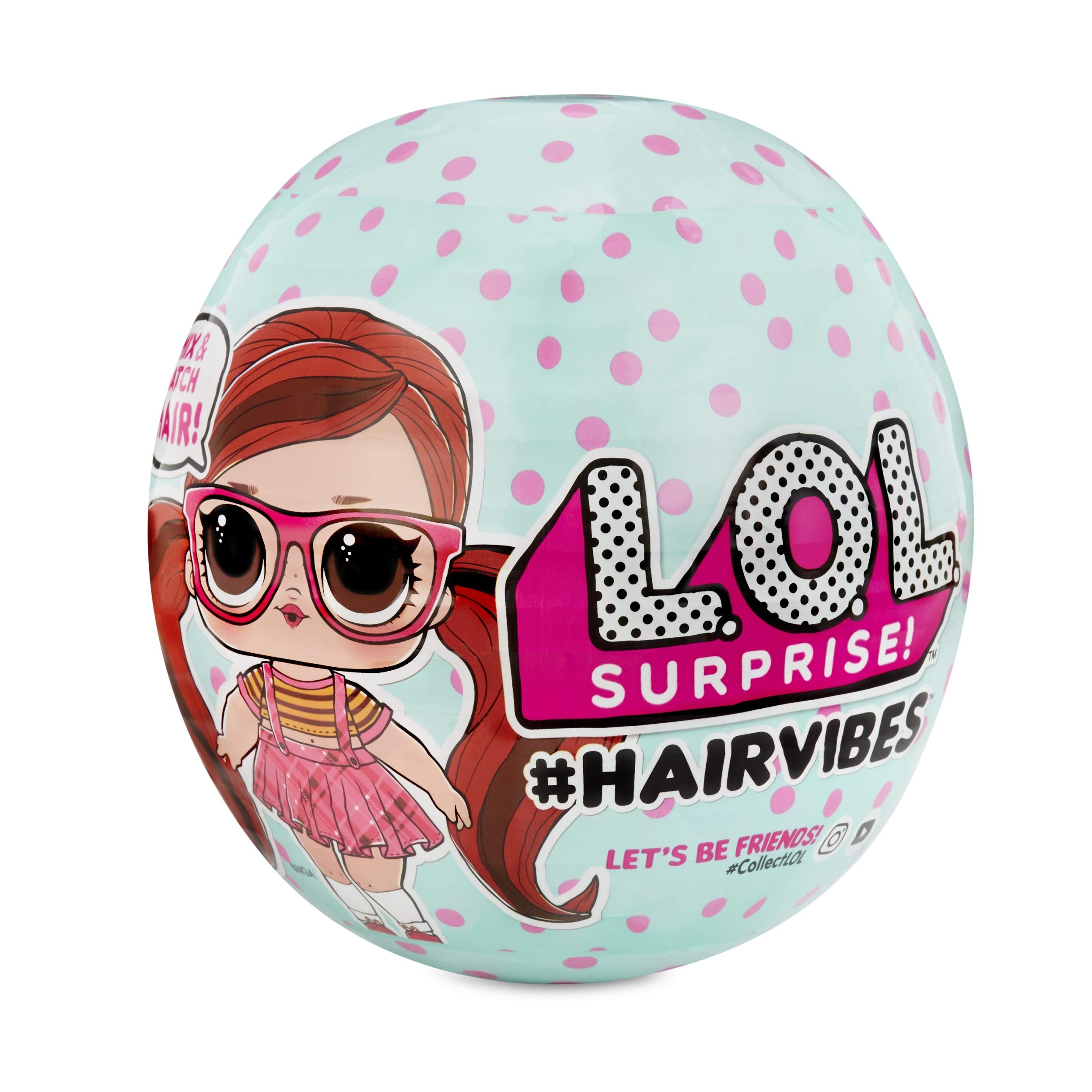 L.O.L. Surprise! Hairvibes Doll – 15 Surprises with Real Hair Wig Pieces & Color Change