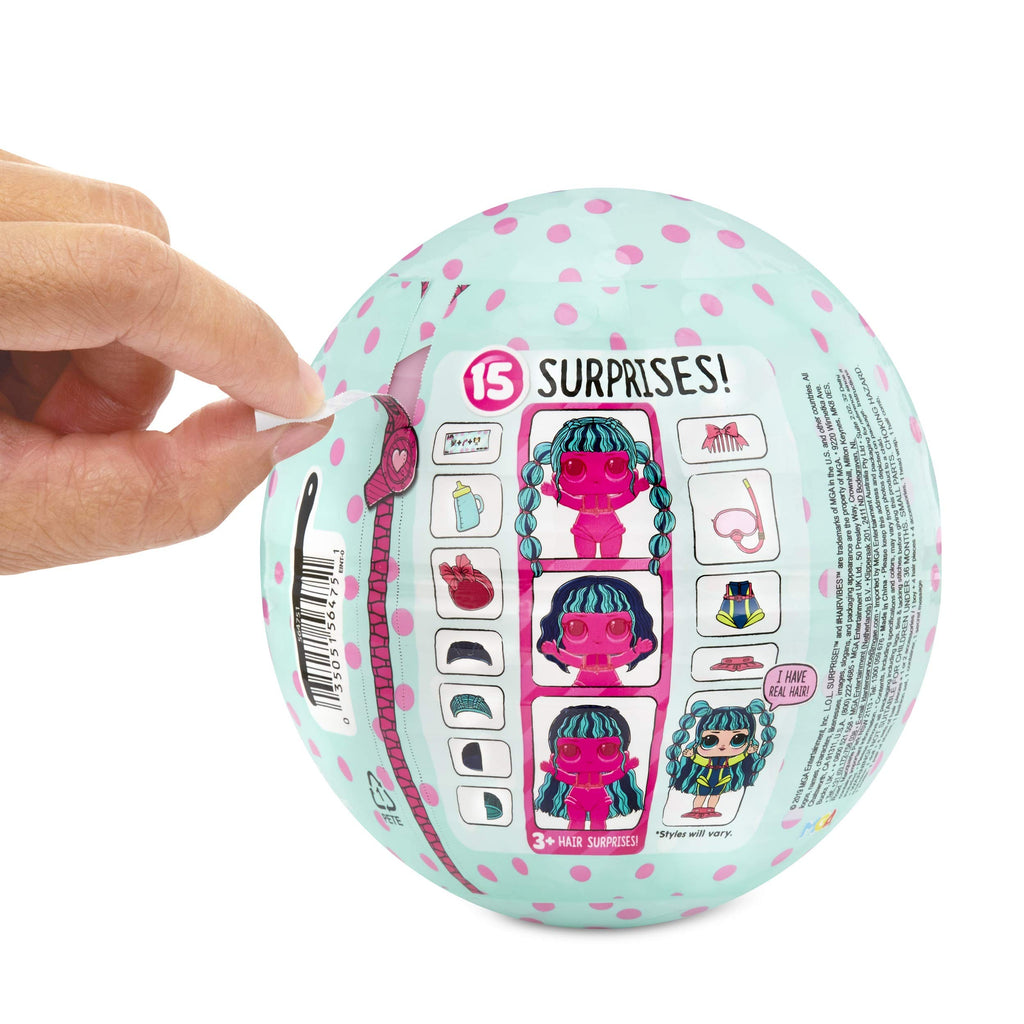 L.O.L. Surprise! Hairvibes Doll – 15 Surprises with Real Hair Wig Pieces & Color Change