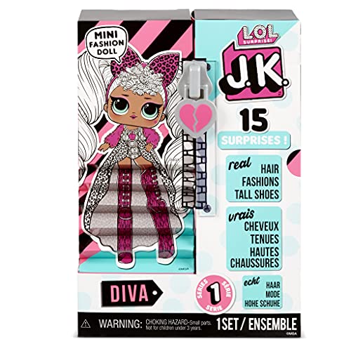LOL Surprise JK Diva Mini Fashion Doll with 15 Surprises - Real Styled Hair, Outfits, and Accessories