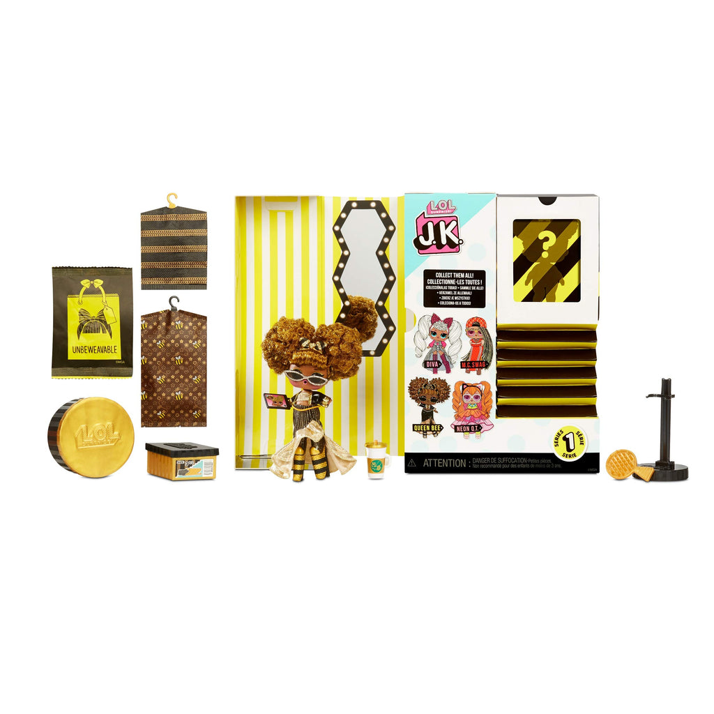 L.O.L. Surprise! JK Queen Bee Mini Fashion Doll - 15 Surprises, Real Hair & Fashion