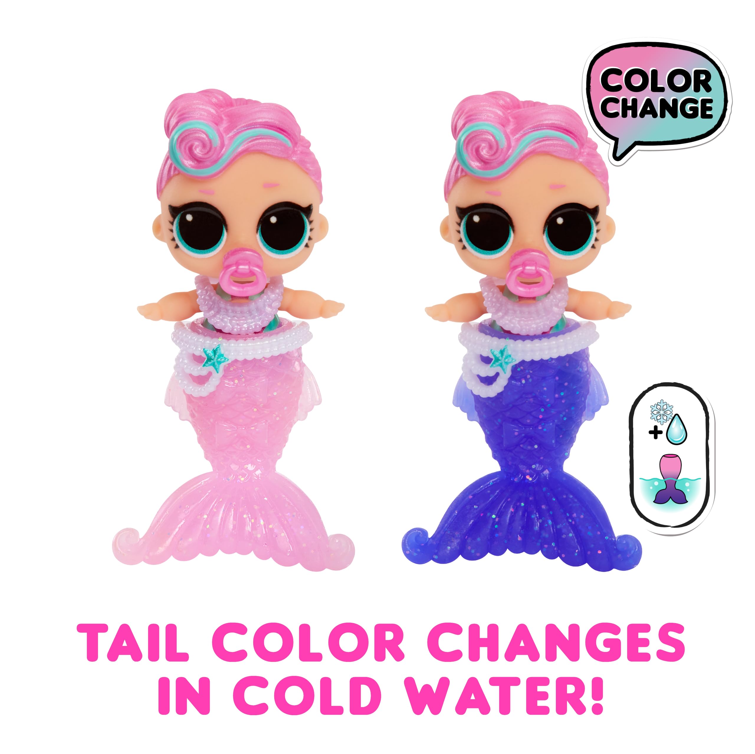 L.O.L. Surprise Mermaids Baby Sisters 8-Pack with Color-Change Tails and Accessories