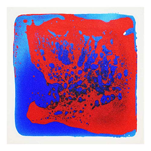 LONGKING 12x12 Sensory Floor Tile - Liquid Motion Tile for Kids, Blue-Red-Black