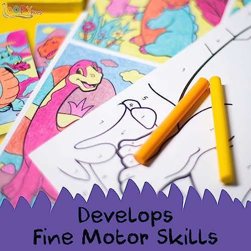 Loopy Hues Bendable Crayons, 12 Pack - 3D Number & Letter Shapes, Non-Toxic, No Sharpening Needed