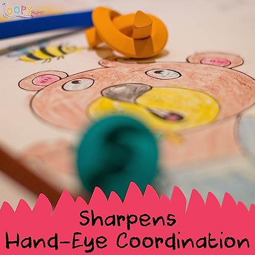 Loopy Hues Bendable Crayons, 12 Pack - 3D Number & Letter Shapes, Non-Toxic, No Sharpening Needed