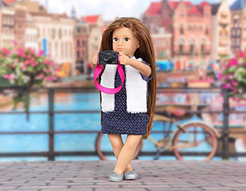 Lori Rosalie 6-Inch Mini Travel Doll with Dress, Shoes & Camera