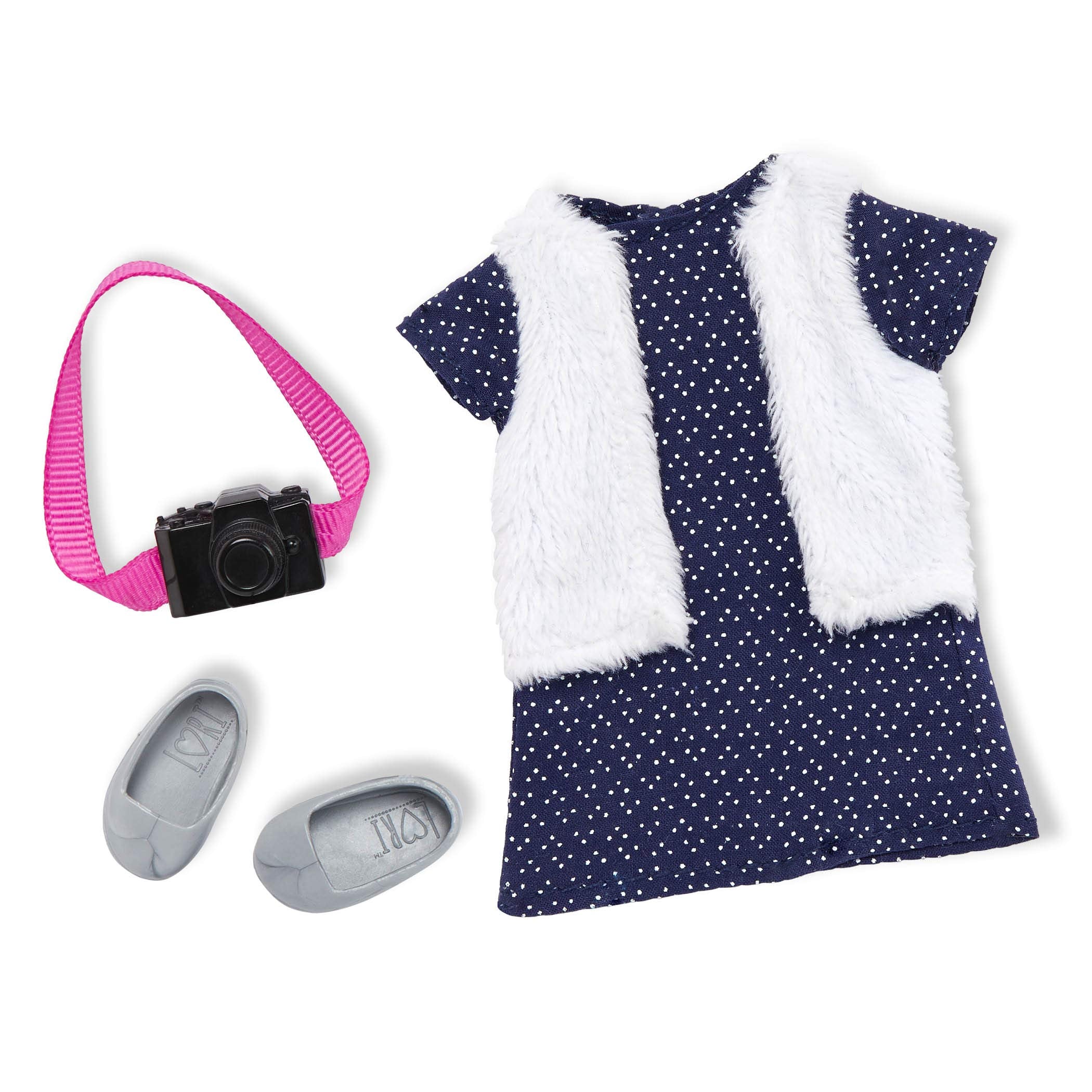 Lori Rosalie 6-Inch Mini Travel Doll with Dress, Shoes & Camera