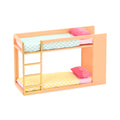 Lori Urban Chic Bunk Bed Set for 6-Inch Mini Dolls – Dollhouse Furniture with Ladder, Mattresses, Pillows, and Blankets